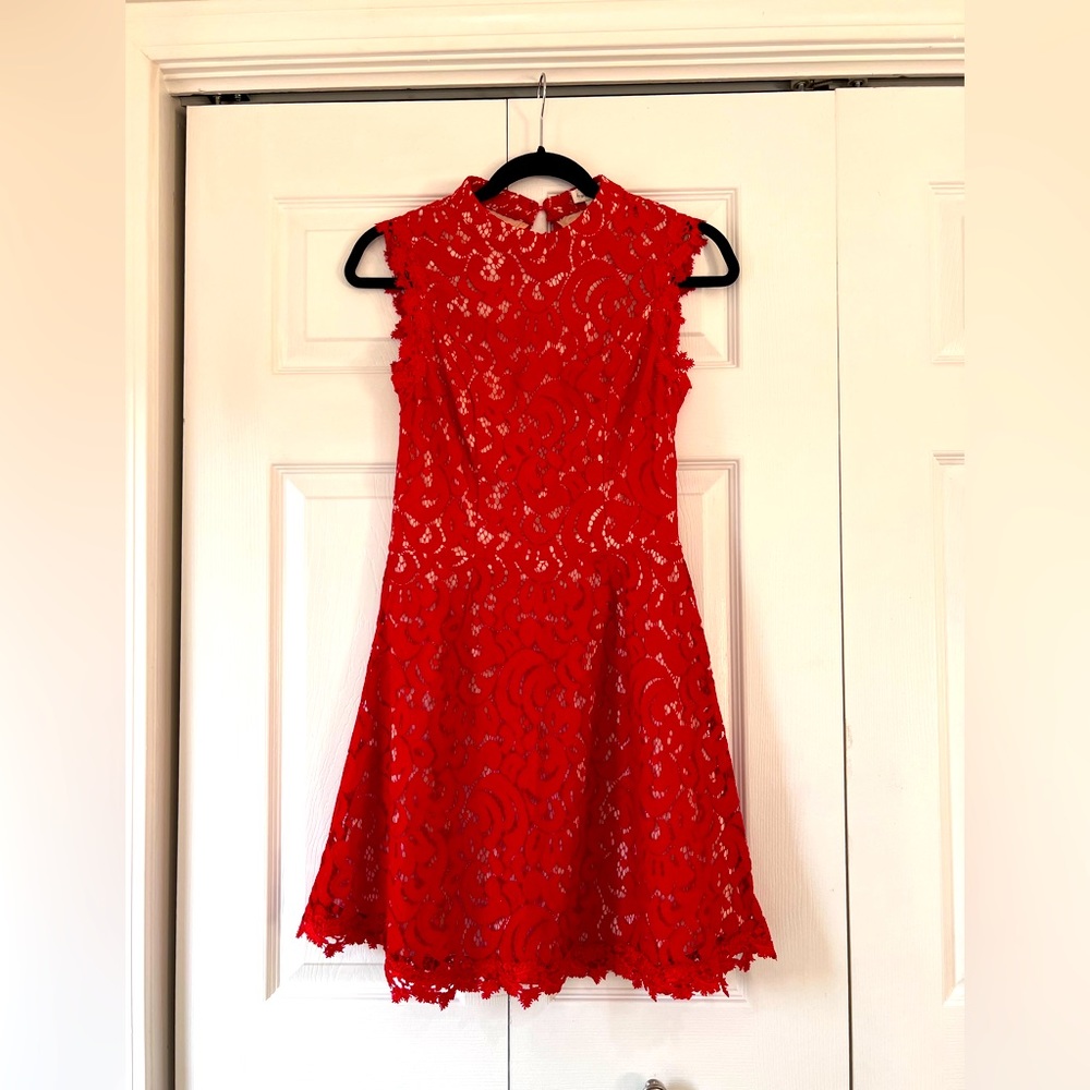 Francesca’s Red Lace Dress